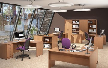 Комплект офисной мебели IMAGO три стола, 2 шкафа, стеллаж, тумба во Владивостоке - предосмотр 2